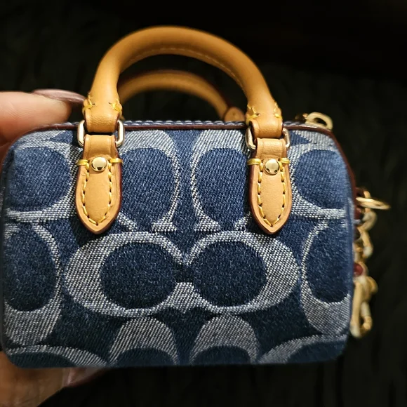 Coach Denim Signature Bag Charm - Picture 4 of 6